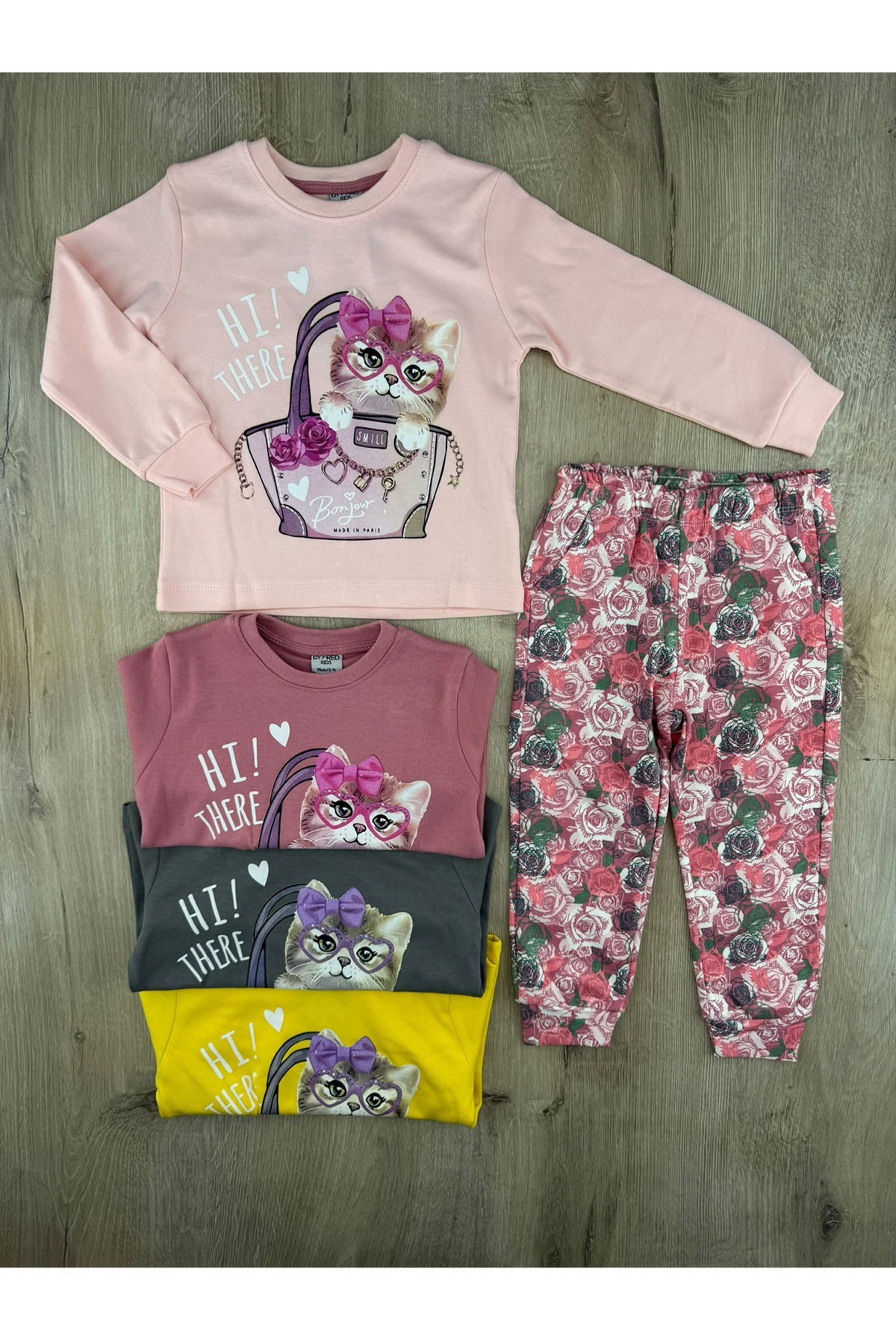 Fred (3-6 Yaş) Kedi Desenli Pijama Takımı