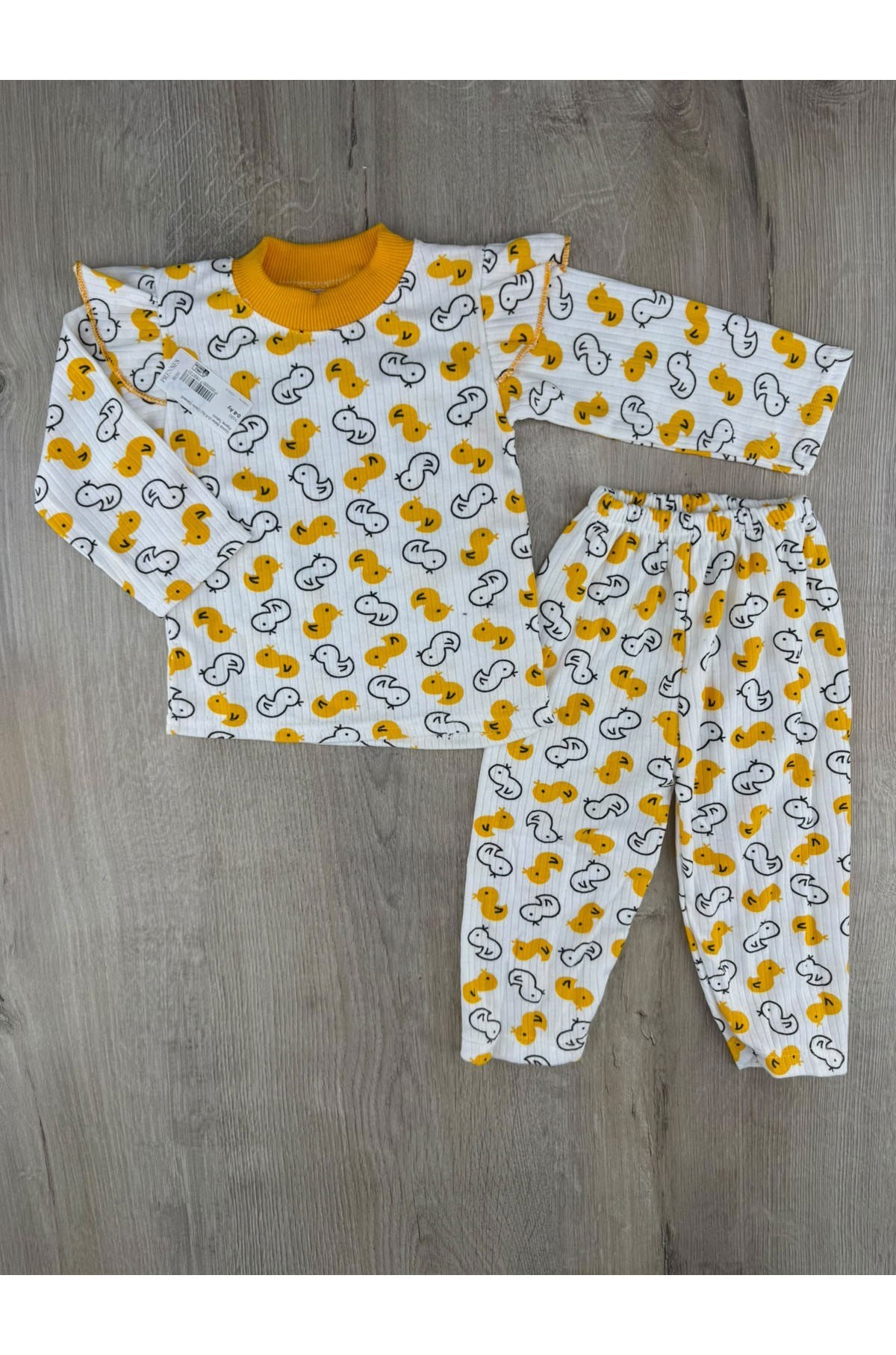 Gonca Bebe (0-6 Ay) Civciv Desenli Pijama Takımı