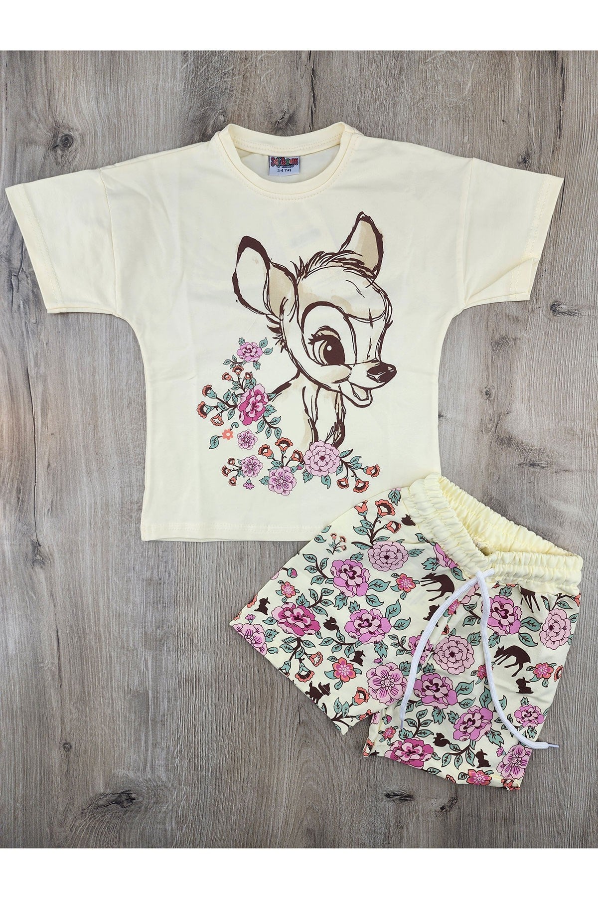 Jeliboom (3-10 Yaş) Bambi Desenli Şortlu Takım