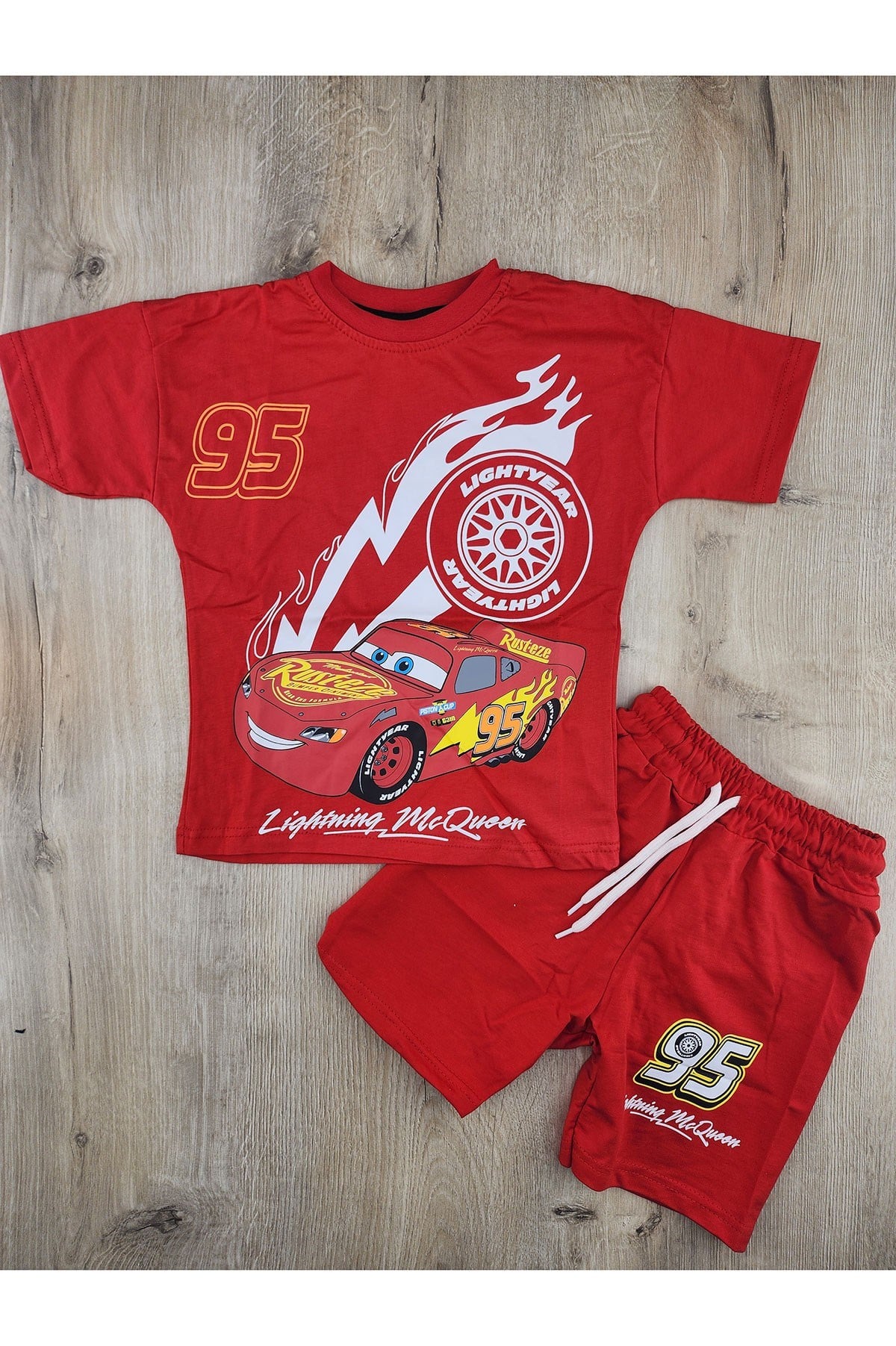 Jeliboom (3-10 Yaş) Şimşek McQueen Desenli Şortlu Takım