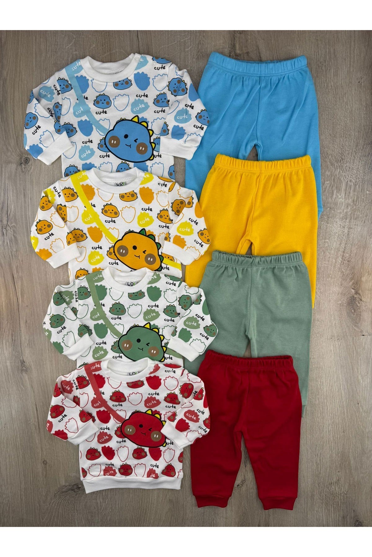 Loco (9-12-18 Ay) Cute Monster Desenli Mevsimlik Takım