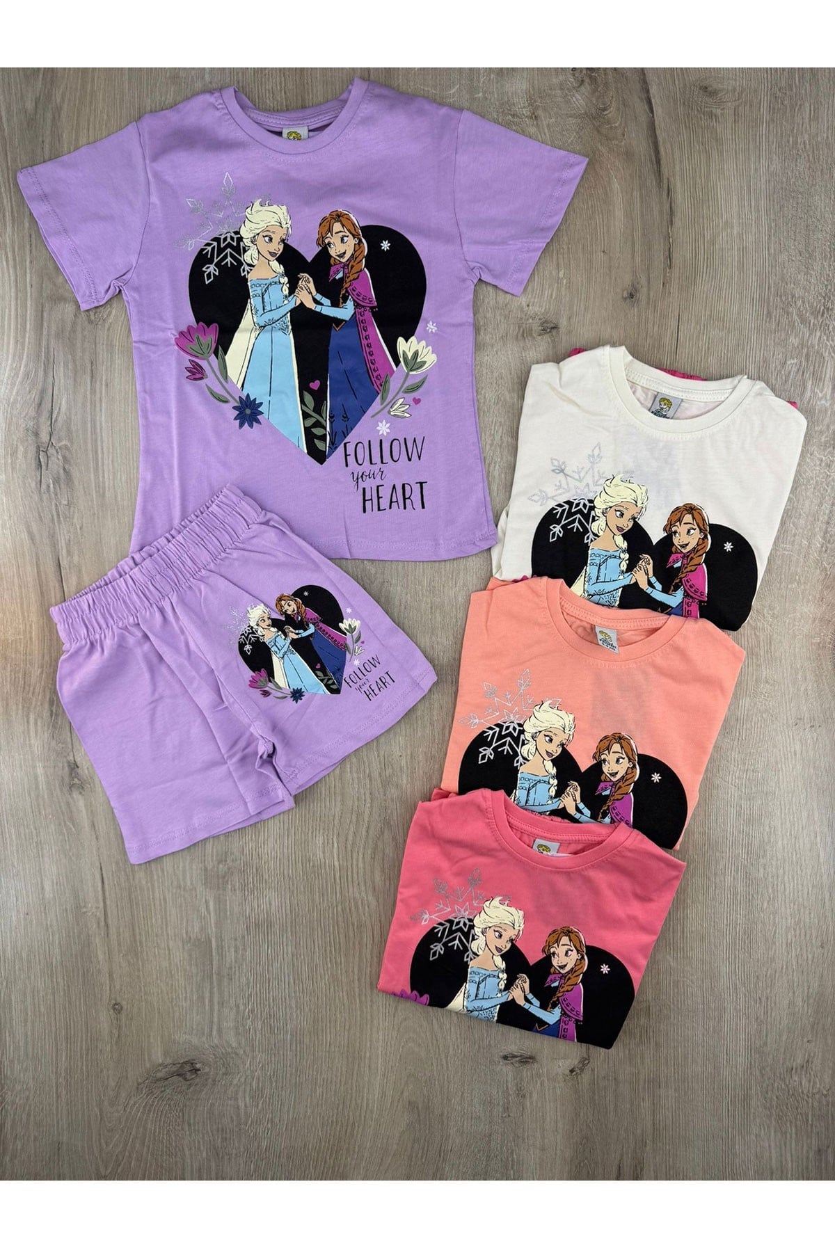 MDY (3-10 Yaş) Frozen Desenli Şortlu Takım