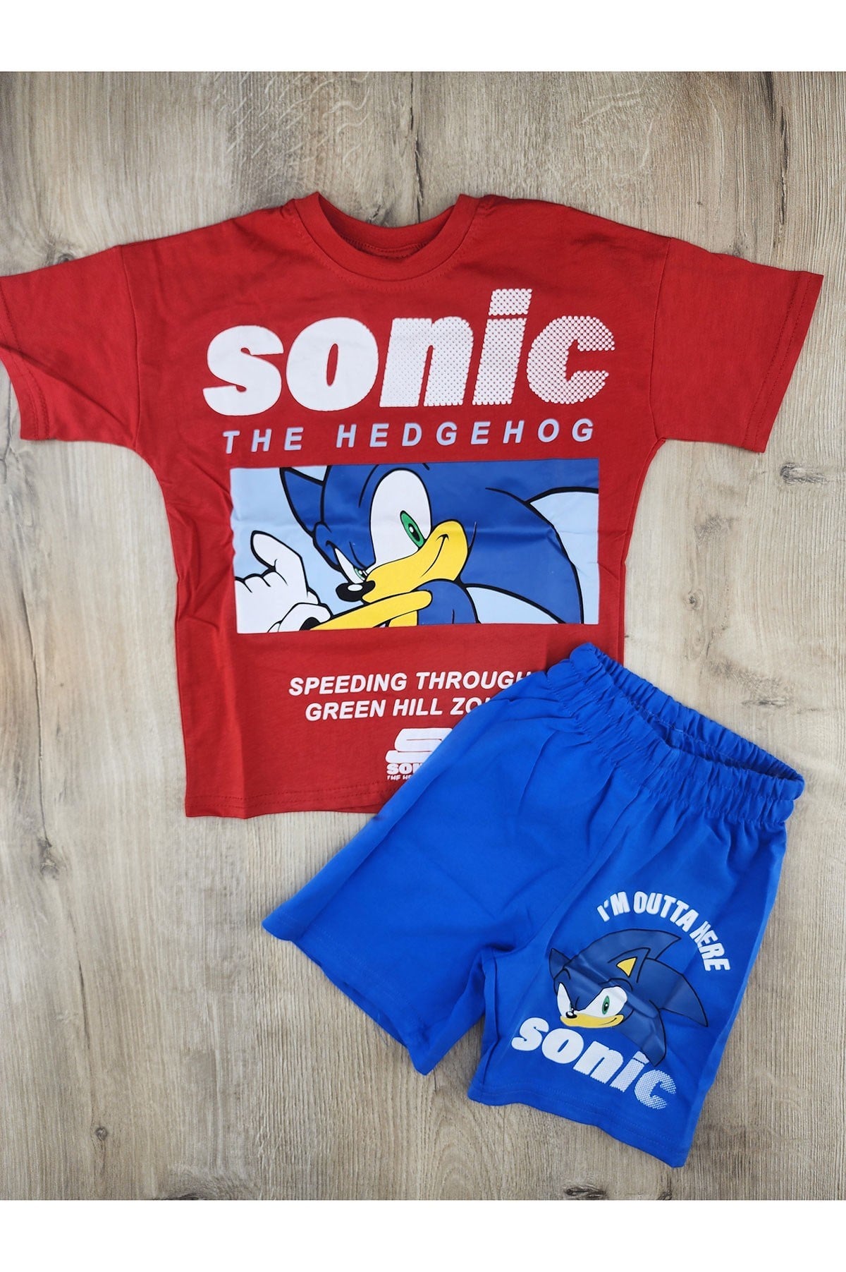 MDY (3-10 Yaş) Sonic-3 Desenli Şortlu Takım
