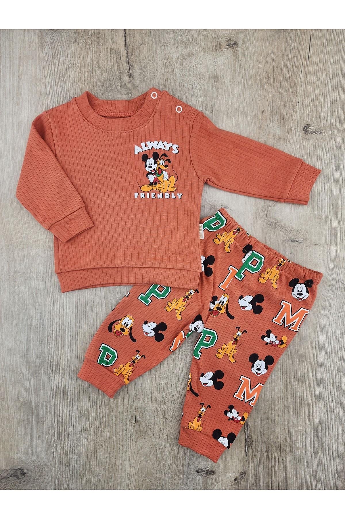 Mini Mundo (9-18 Ay) Mickey-Goofy Desenli Mevsimlik Takım