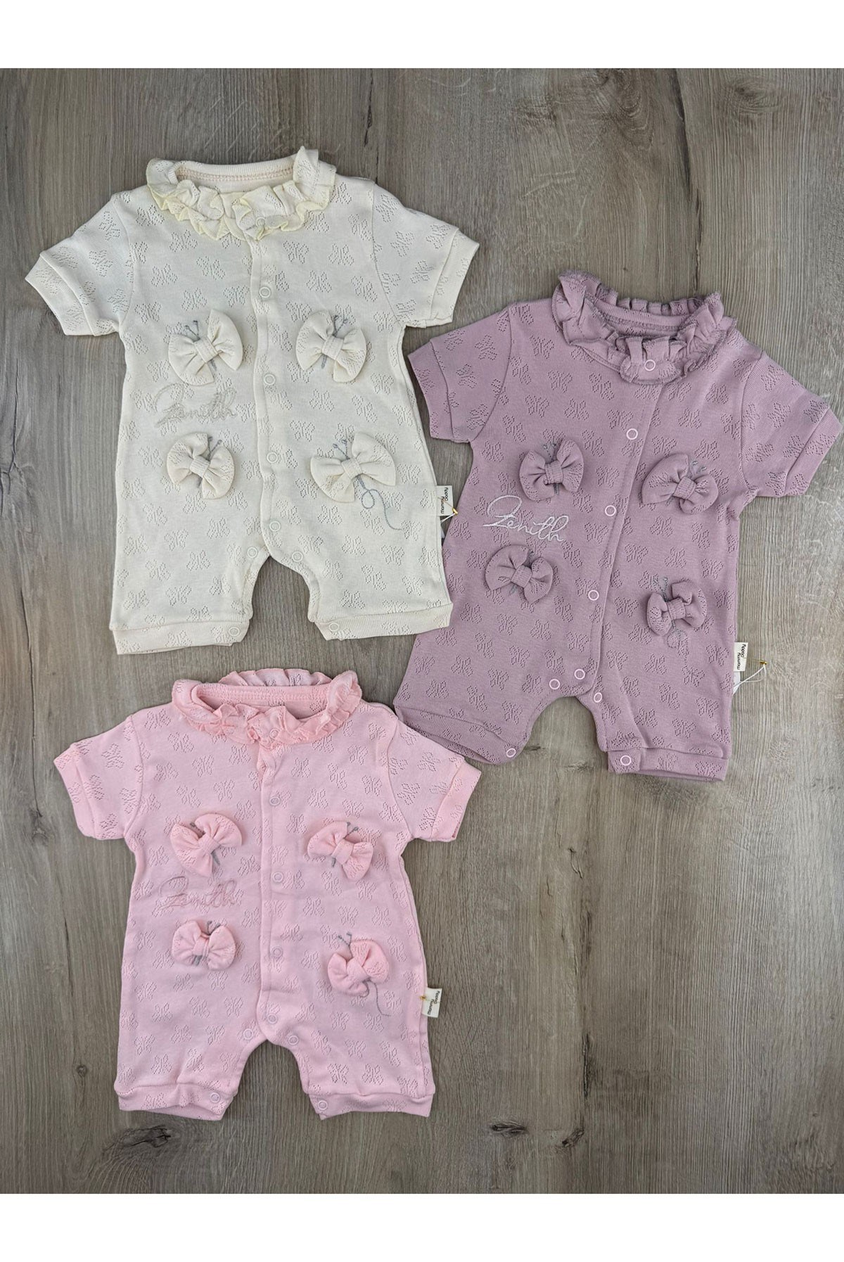 Murat Baby (0-12 Ay) 10647 Jakarlı Fiyonklu Kısa Tulum