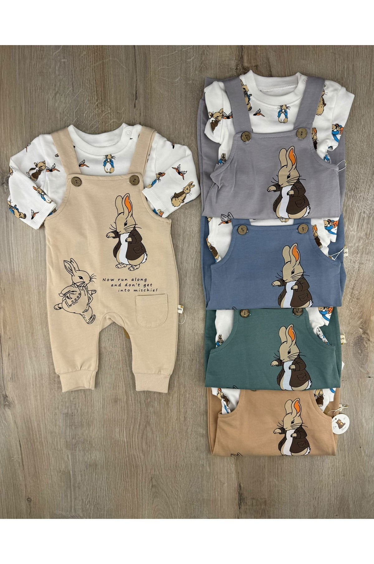 Murat Baby (0-12 Ay) 9745 Sevimli Tavşan Desenli Badili Slopet Tulum