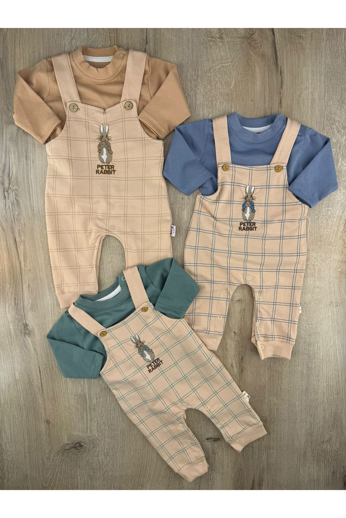 Murat Baby (0-12 Ay) 9846  Rabbit Desenli Badili Salopet