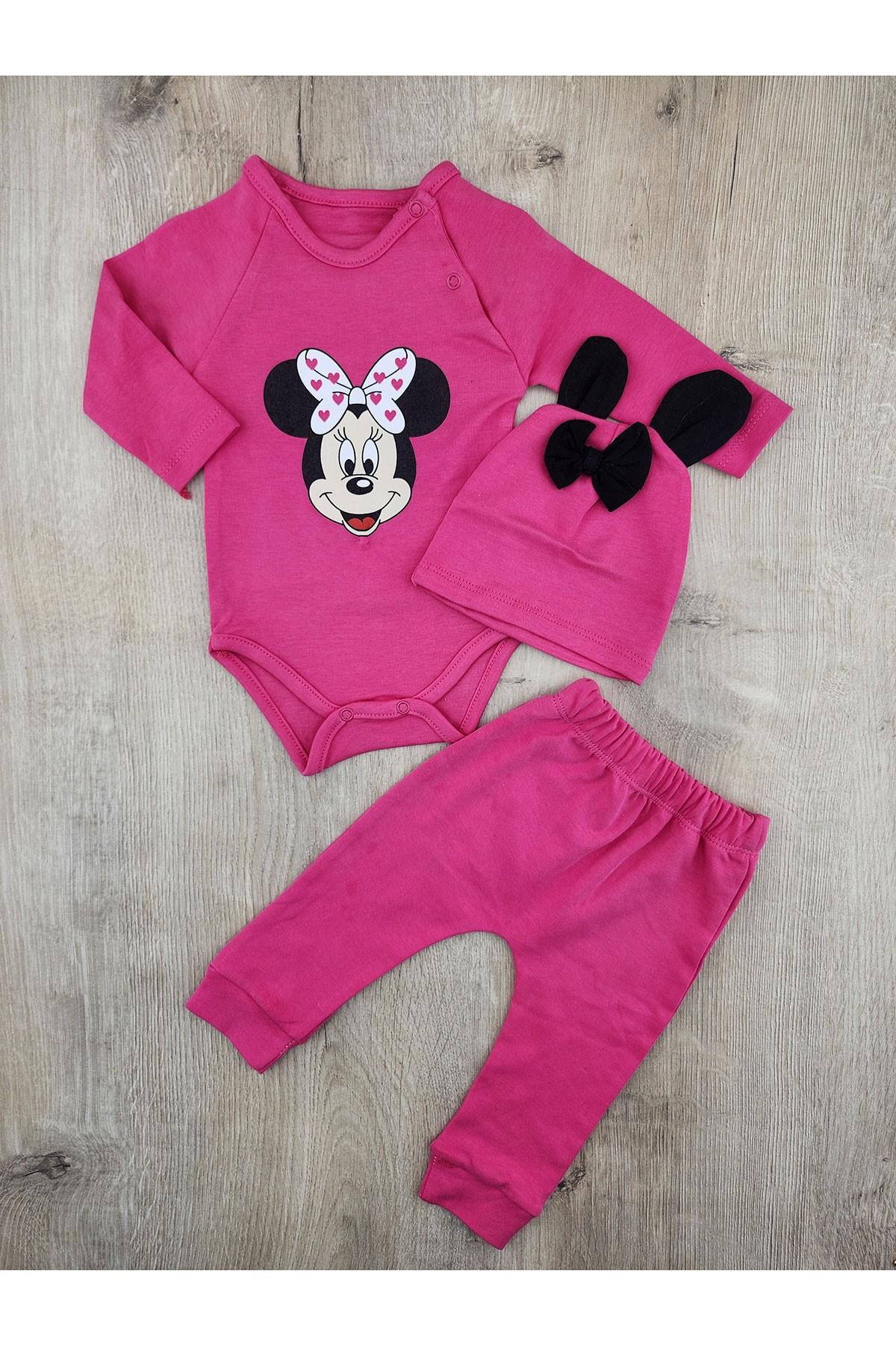 Murat Baby (0-12 Ay) Minnie Desenli Çıtçıtlı Badili Takım