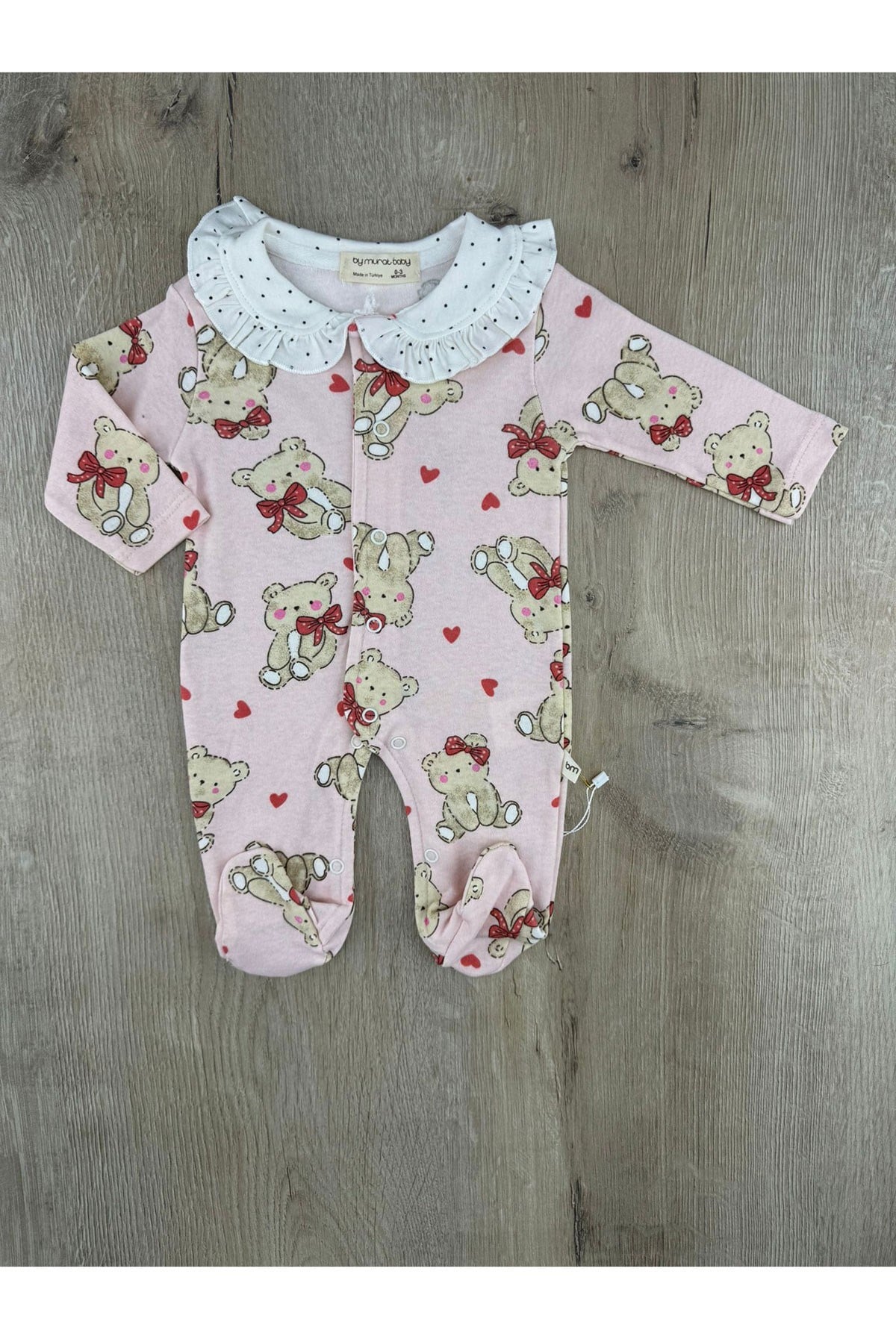 Murat Baby (0-3 Ay) Oturan Ayıcık Desenli Tulum