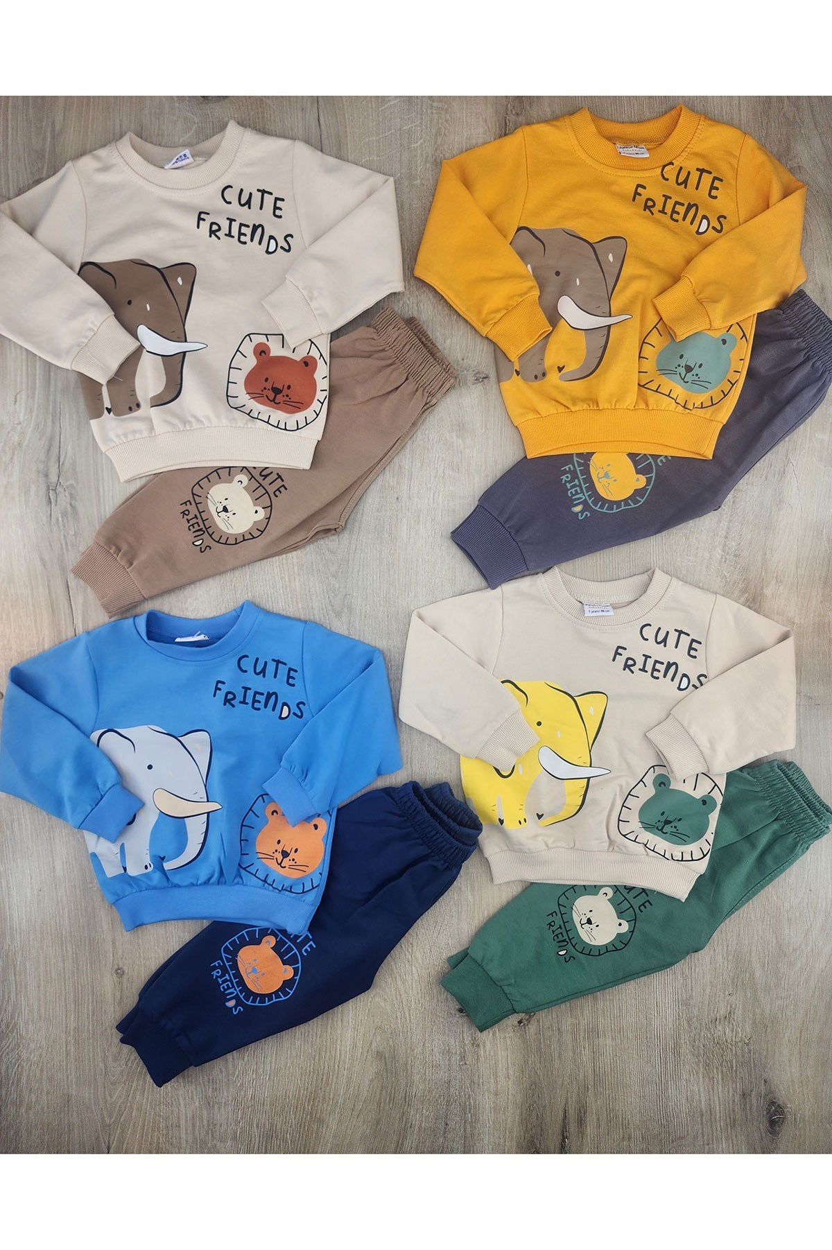 Nazar Bebe (1-4 Yaş ) 26709 Fil Desenli Mevsimlik Takım