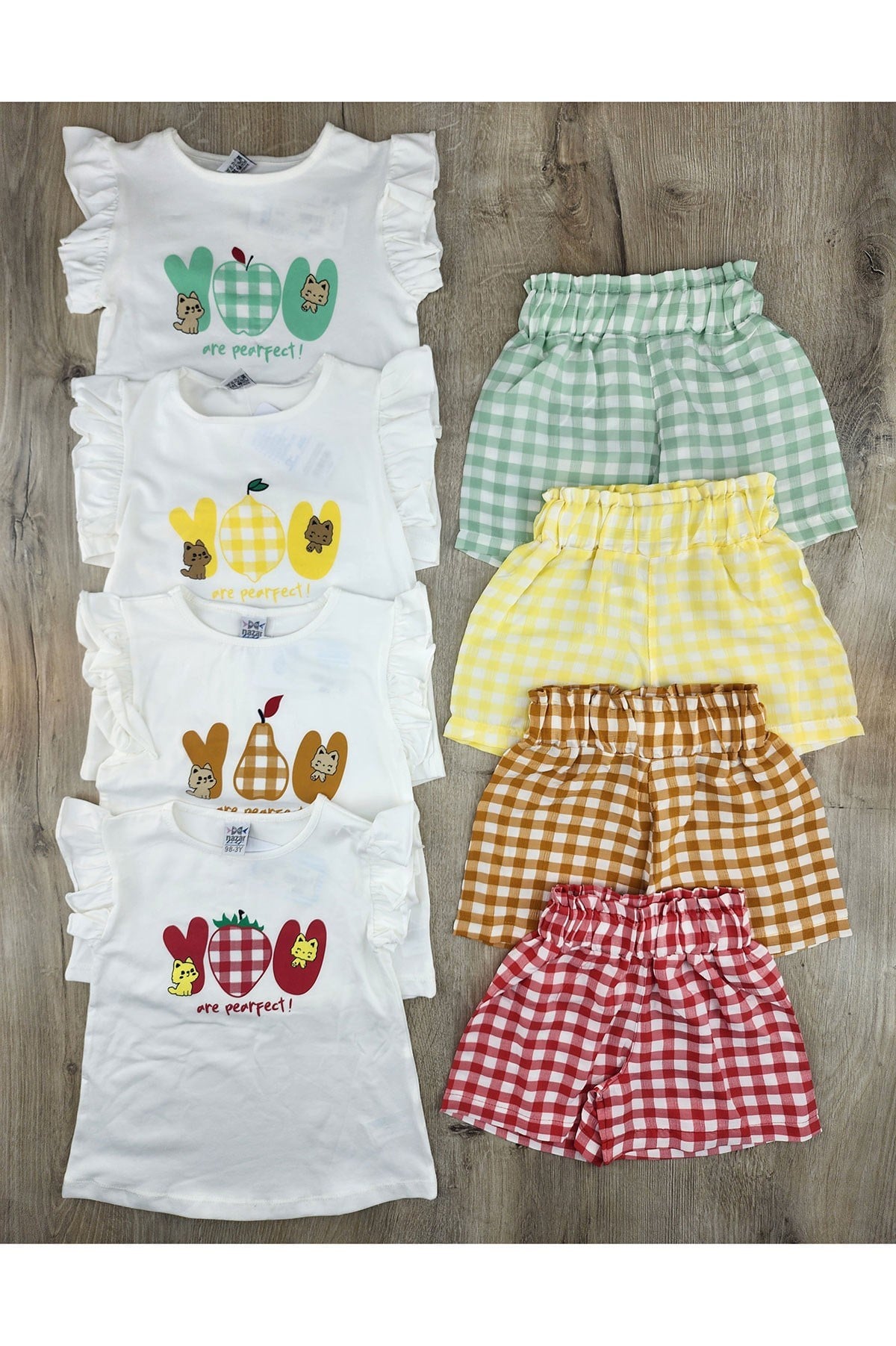 Nazar Bebe 26582 (3-6 Yaş) Meyve You Desenli Şortlu Takım