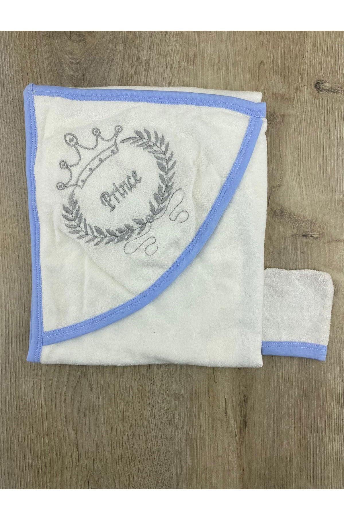 Ruken Baby (0-2 Yaş) Prince-Princess Desenli Banyo Havlusu
