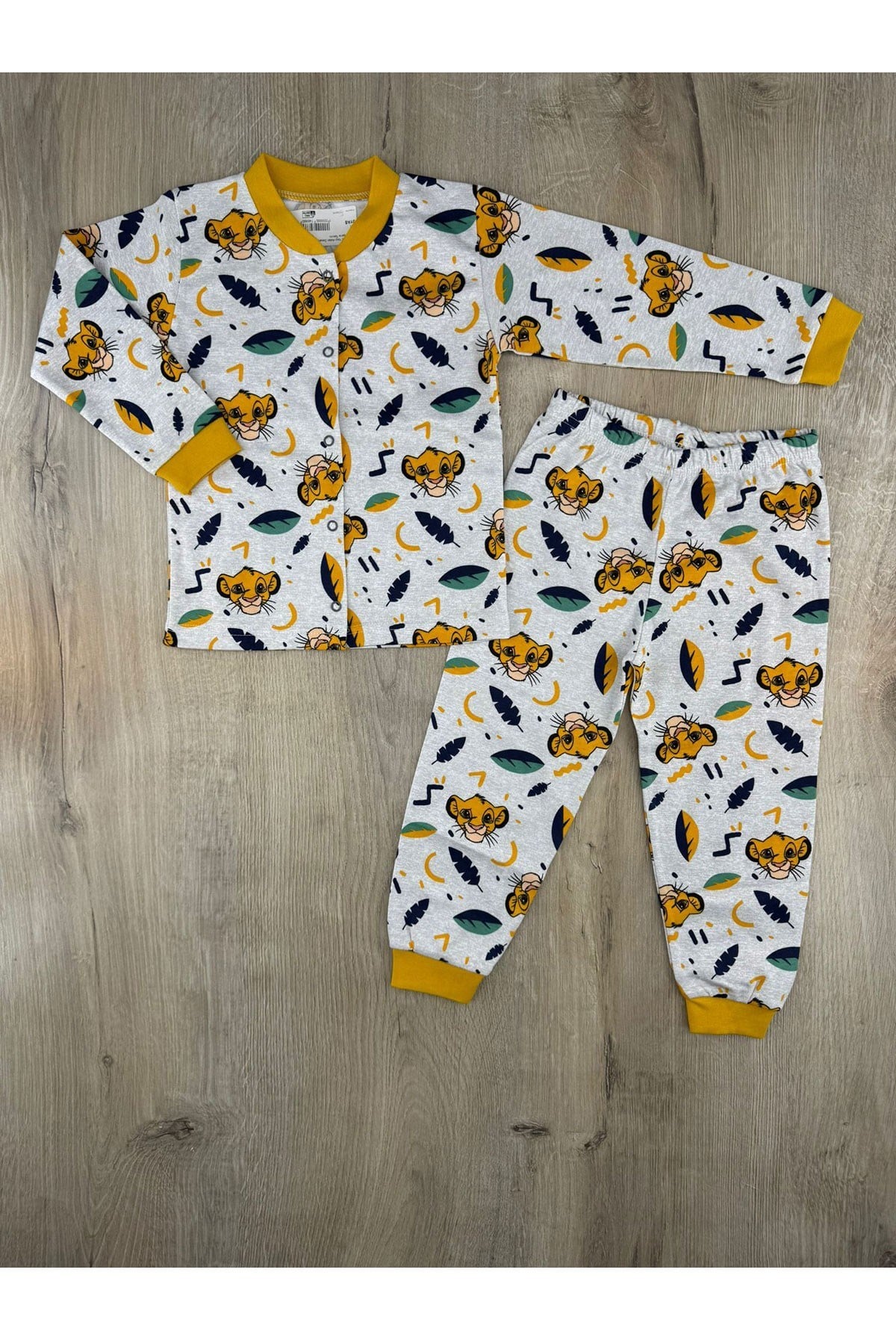 Seçkin (3-6 Yaş) Aslan Desenli Önden Çıtçıtlı Pijama Takımı