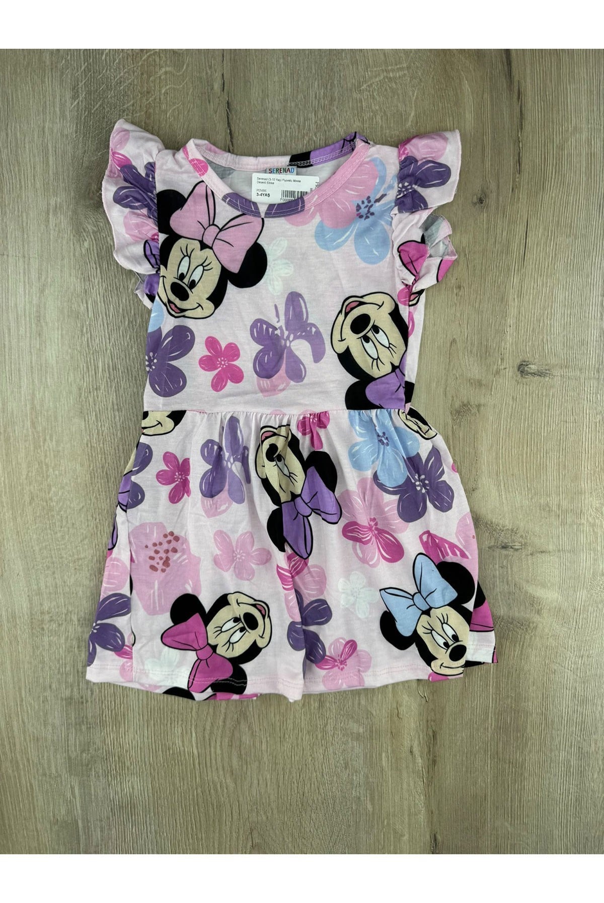 Serenad (3-10 Yaş) Fiyonklu Minnie Desenli Elbise
