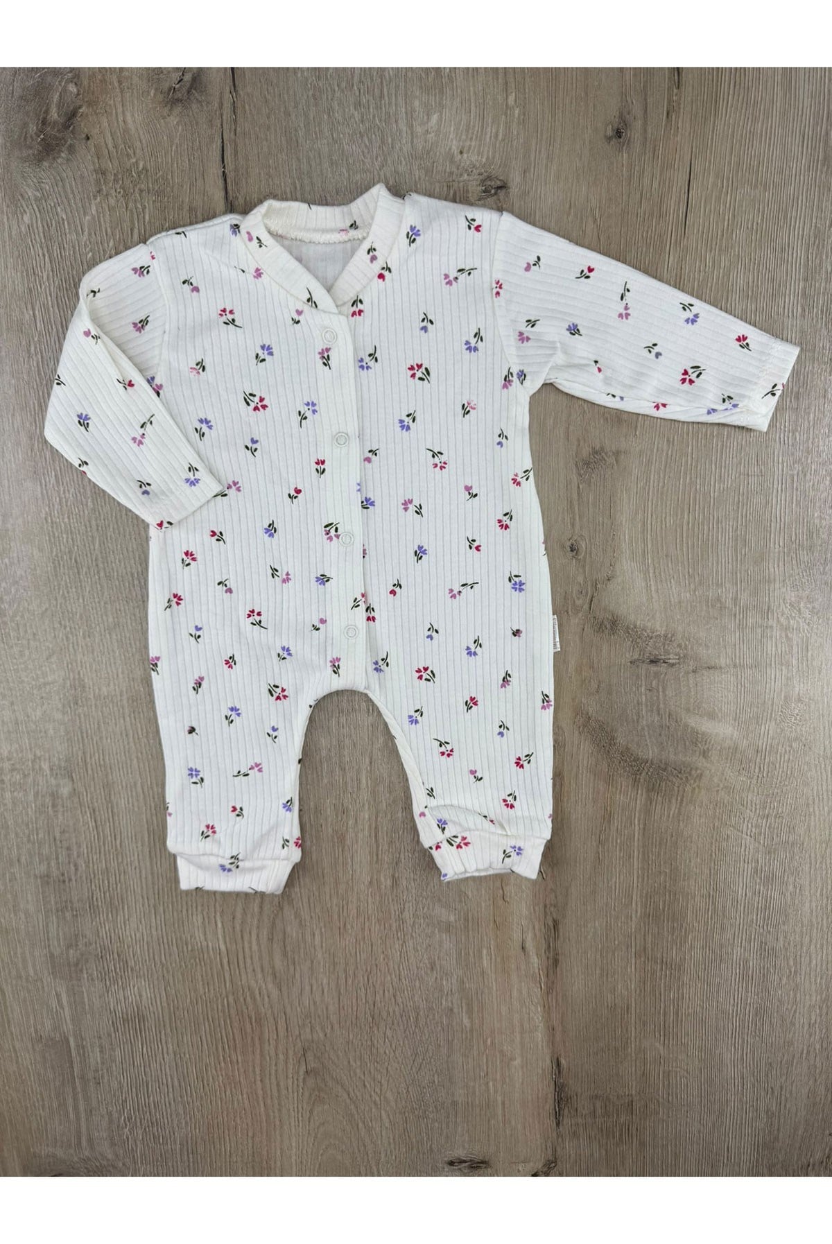 Süpermini (0-9 Ay) Mor Çiçek Desenli Tulum