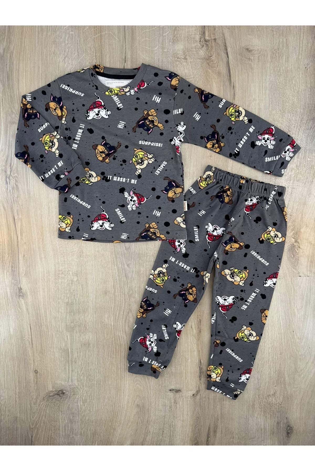 Süpermini (5-8 Yaş) Paw Patrol Desenli Pijama Takımı