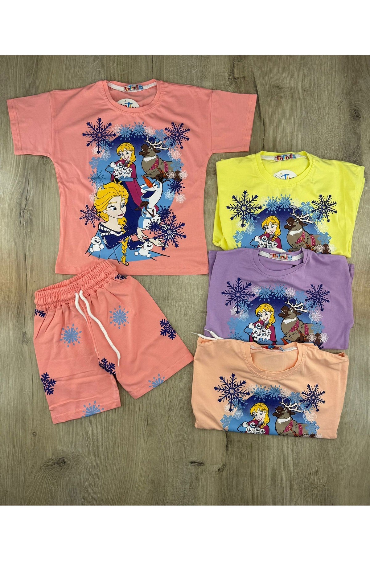 Tintini (3-10 Yaş) Frozen Desenli Şortlu Takım