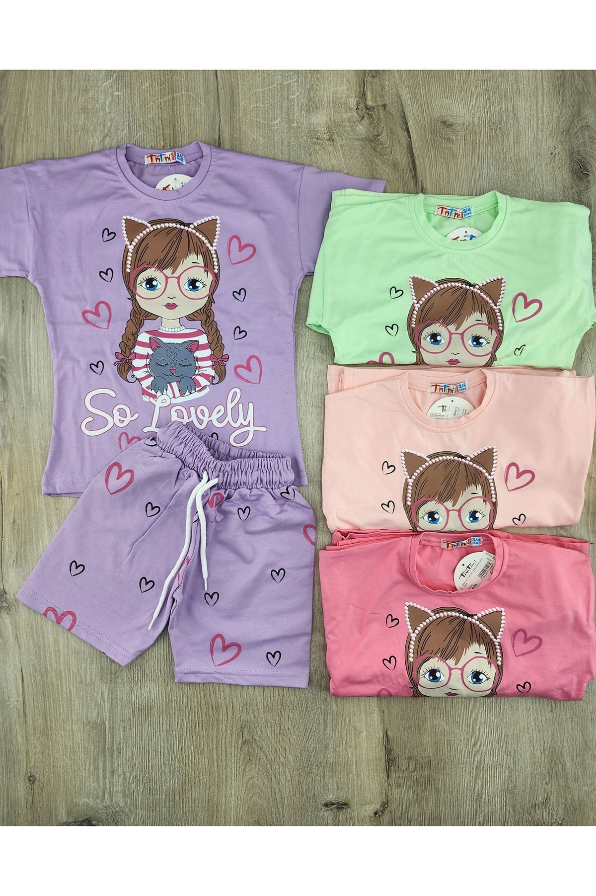 Tintini (3-10 Yaş) So Lovely Desenli Şortlu Takım