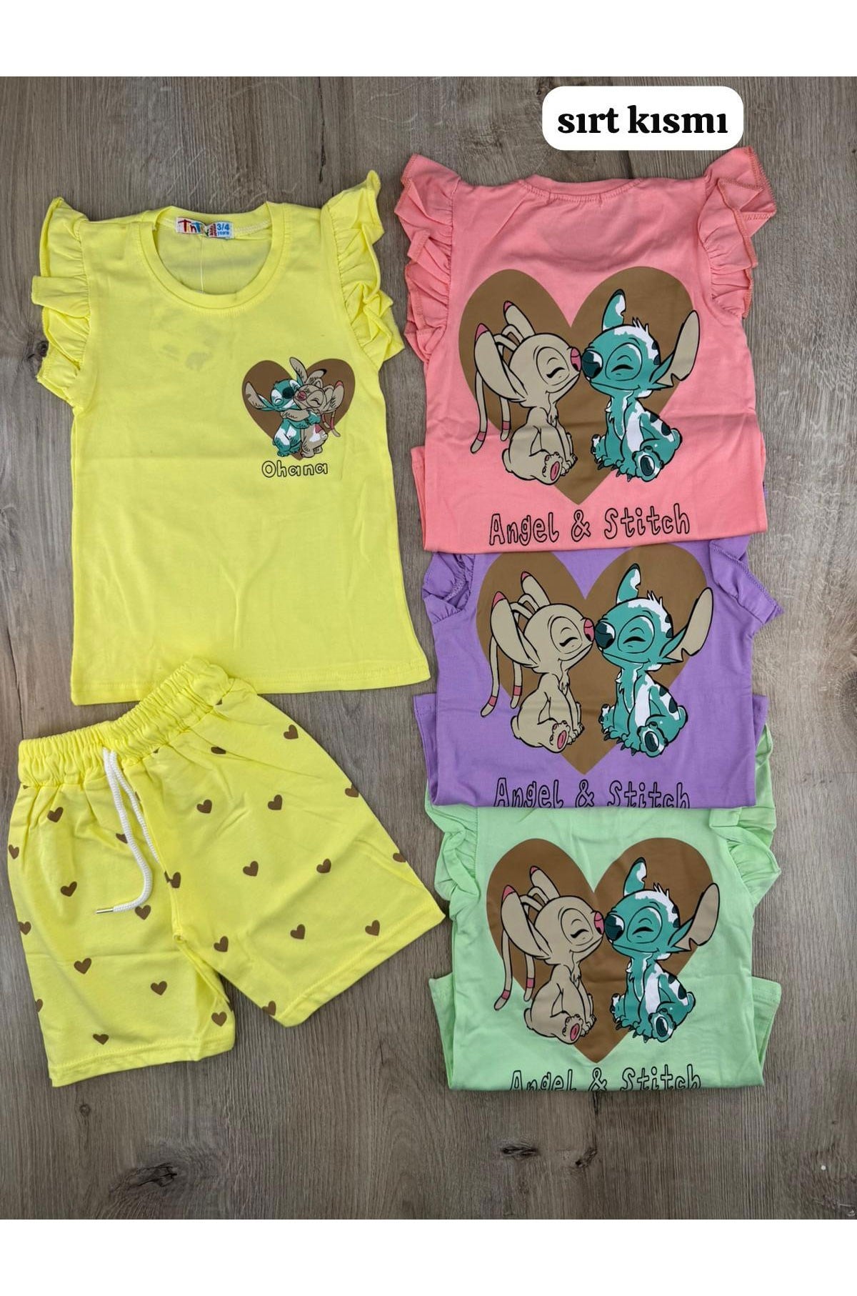 Tintini (3-10 Yaş) Stitch Desenli Şortlu Takım