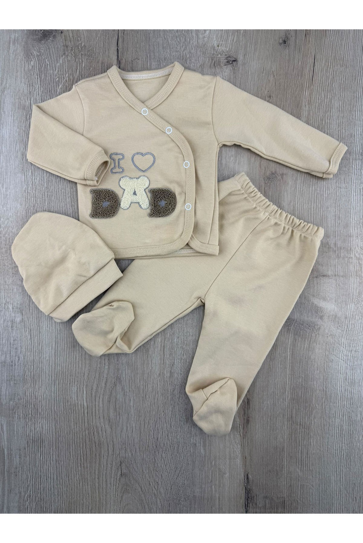 Zem (0-3 Ay) 2110 Süzene Dad Desenli Zıbın Takımı