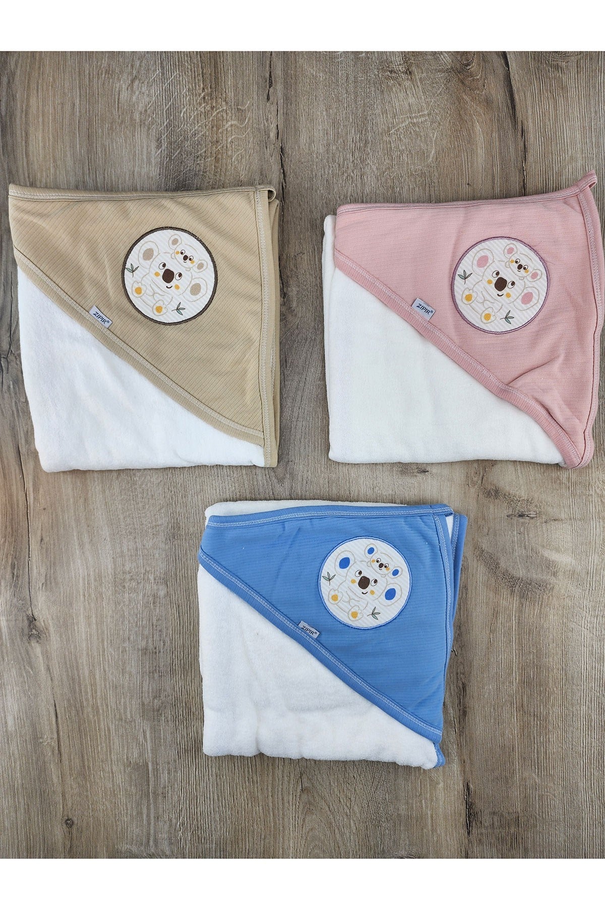 Zıpır (0-2 Yaş)  Koala Desenli Çift Katlı Banyo Havlusu