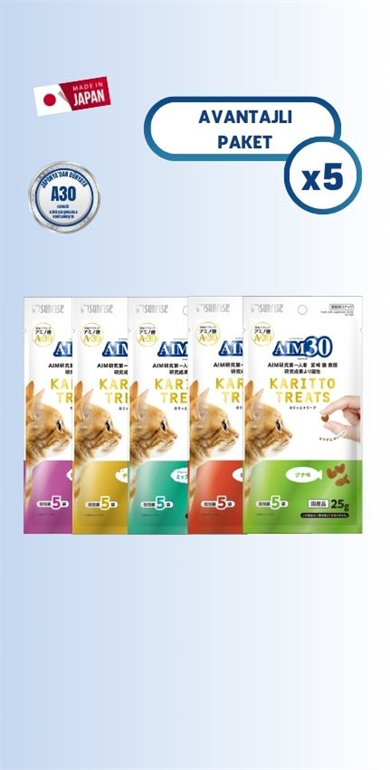 AIM30 Multivitamin 5'li Avantajlı Paket Deniz Ürünlü, Peynirli, Tavuk ve Balıklı, Sığır Etli, Ton Balıklı