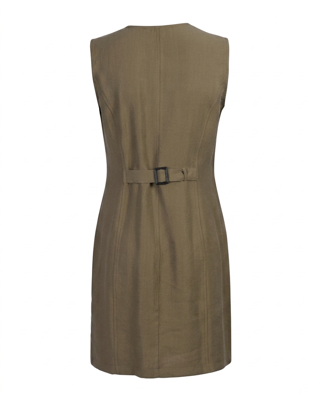 BROŞ DETAYLI DÜĞMELİ TENCEL ELBİSE