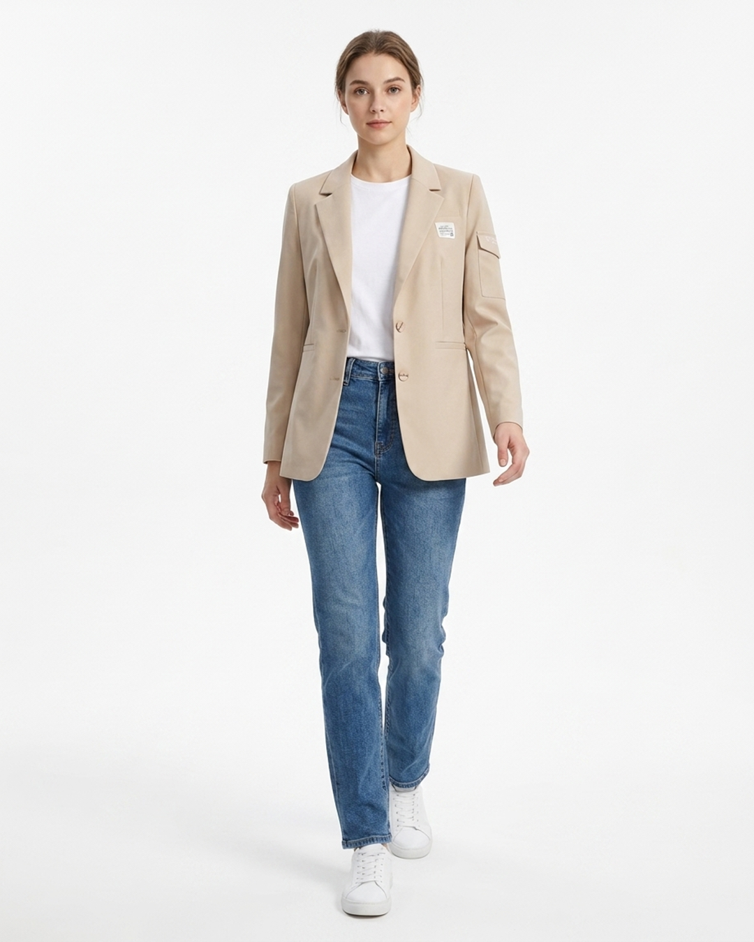 MİNİMALİST TASARIM KREM BLAZER CEKET
