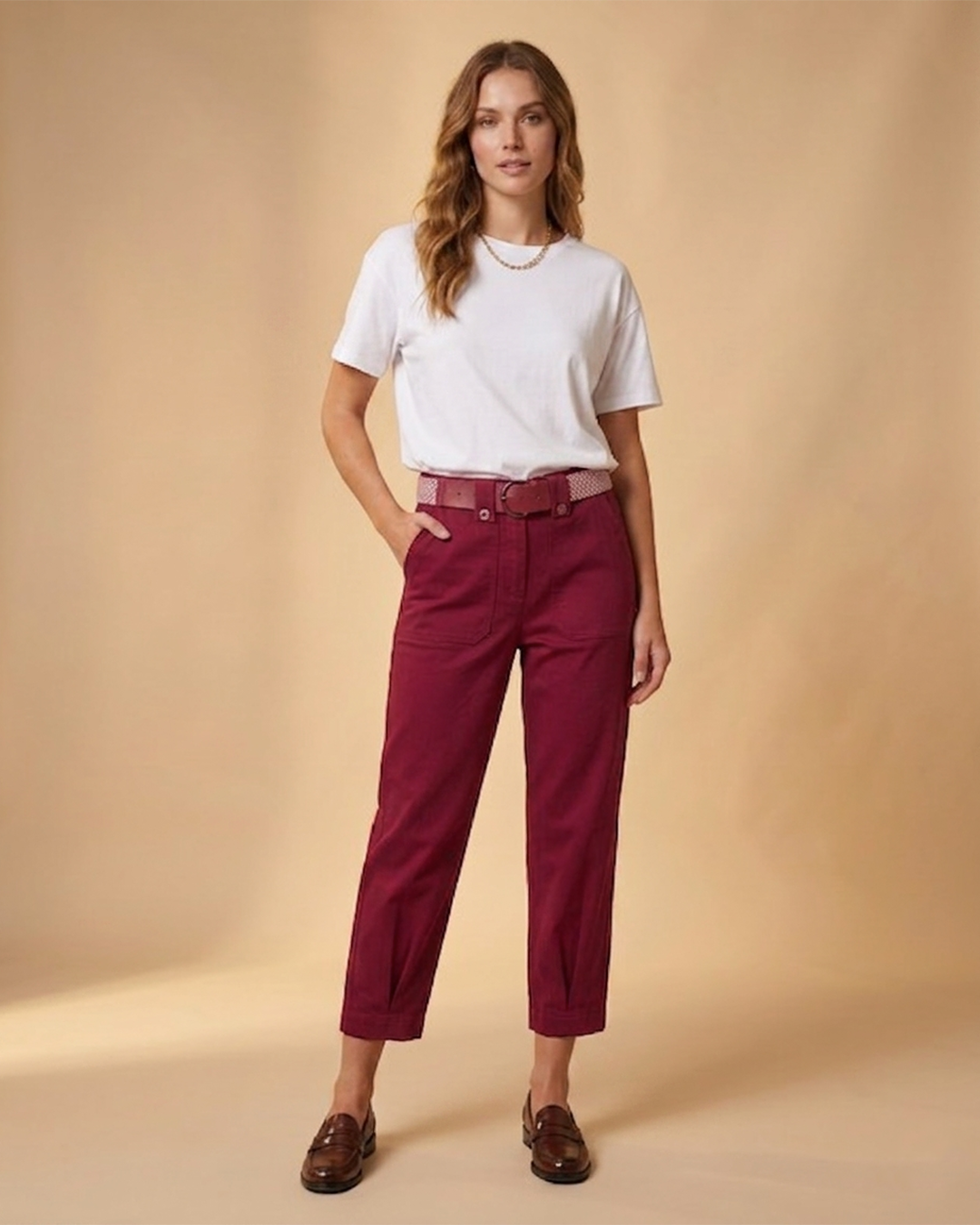 MODERN KESİM BORDO HAVUÇ PANTOLON