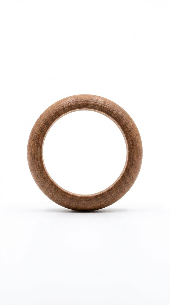 OVAL DOĞAL AHŞAP DOKULU YÜZÜK