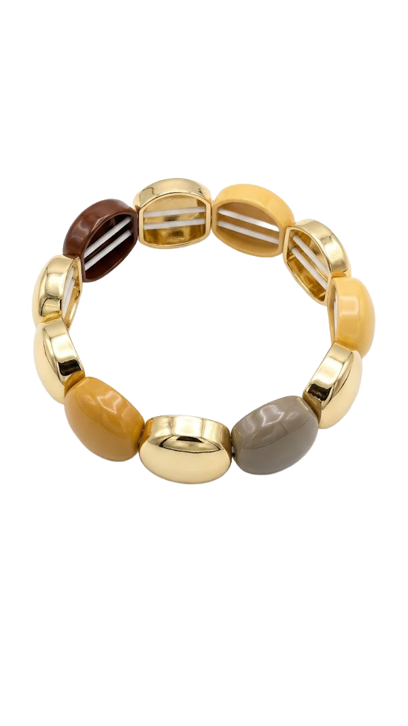 RETRO MODERN OVAL SEGMENTLİ ELASTİK BİLEKLİK