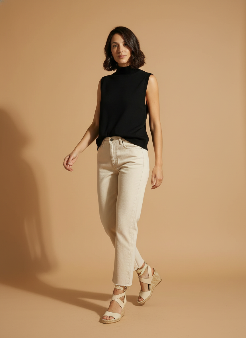 URBAN CHIC YÜKSEK BEL BEJ JEAN