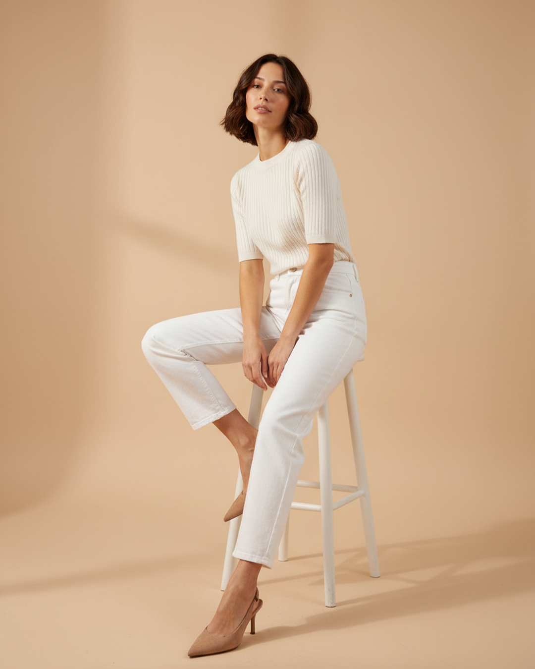 URBAN CHIC YÜKSEK BEL BEYAZ JEAN
