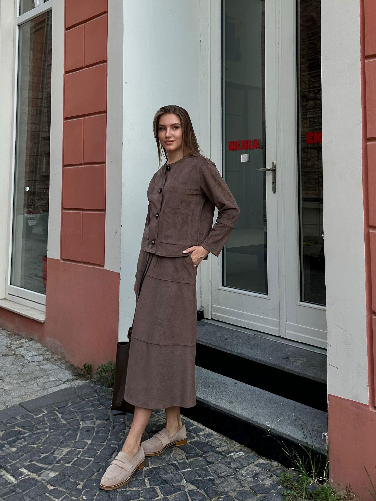 Velvet Etek Ceket Takım