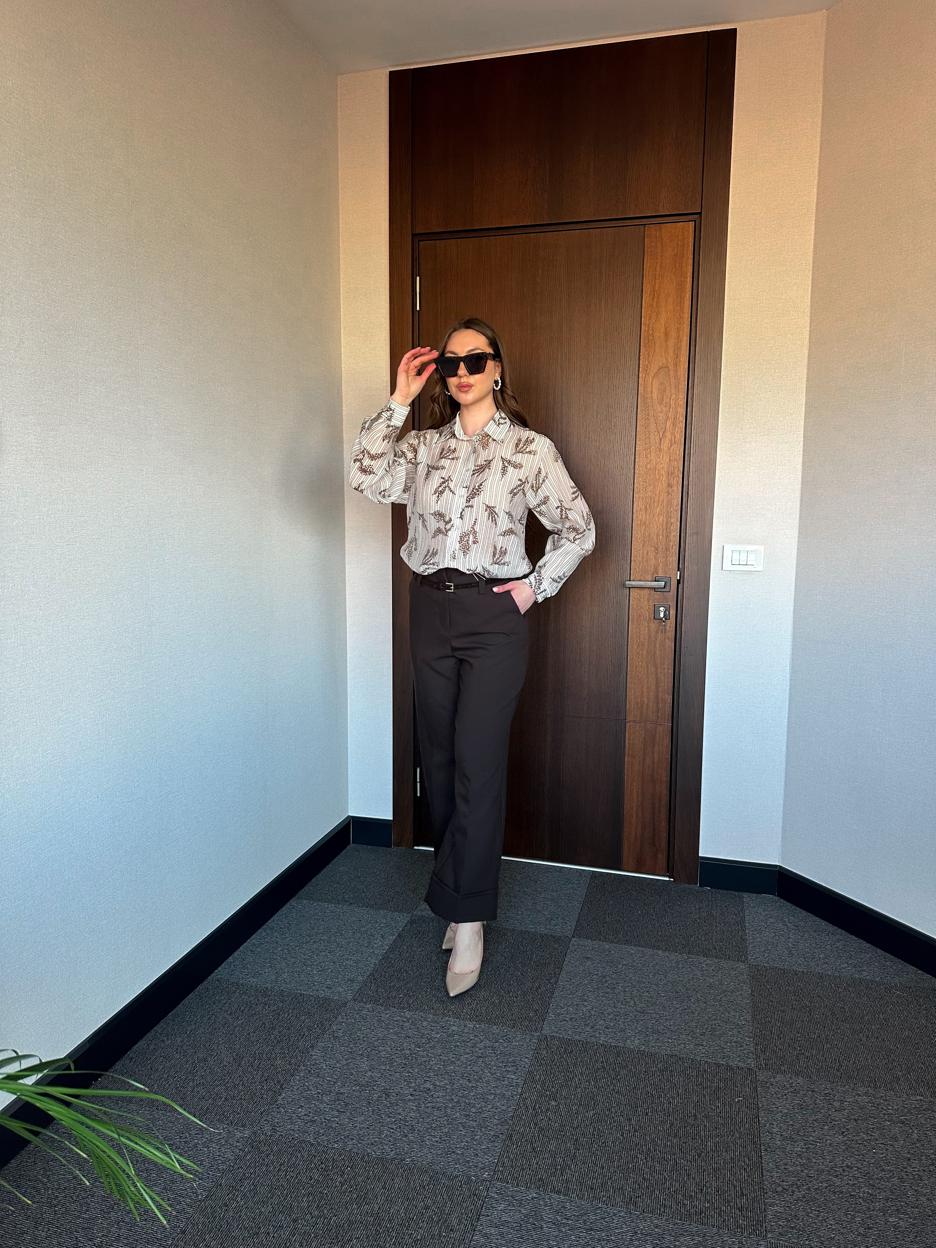 YAZLIK DESENLİ KADIN GÖMLEK