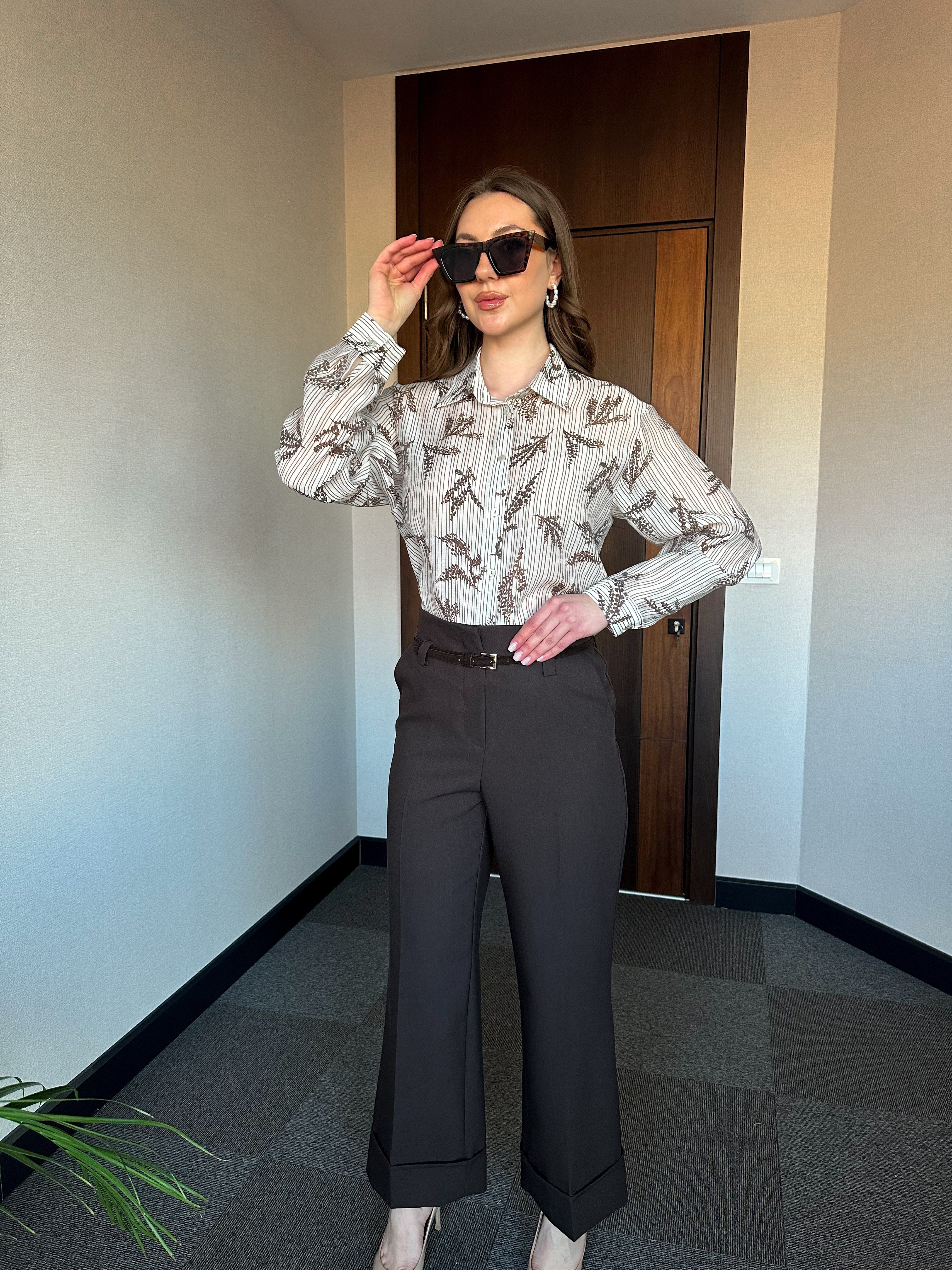 YAZLIK DESENLİ KADIN GÖMLEK