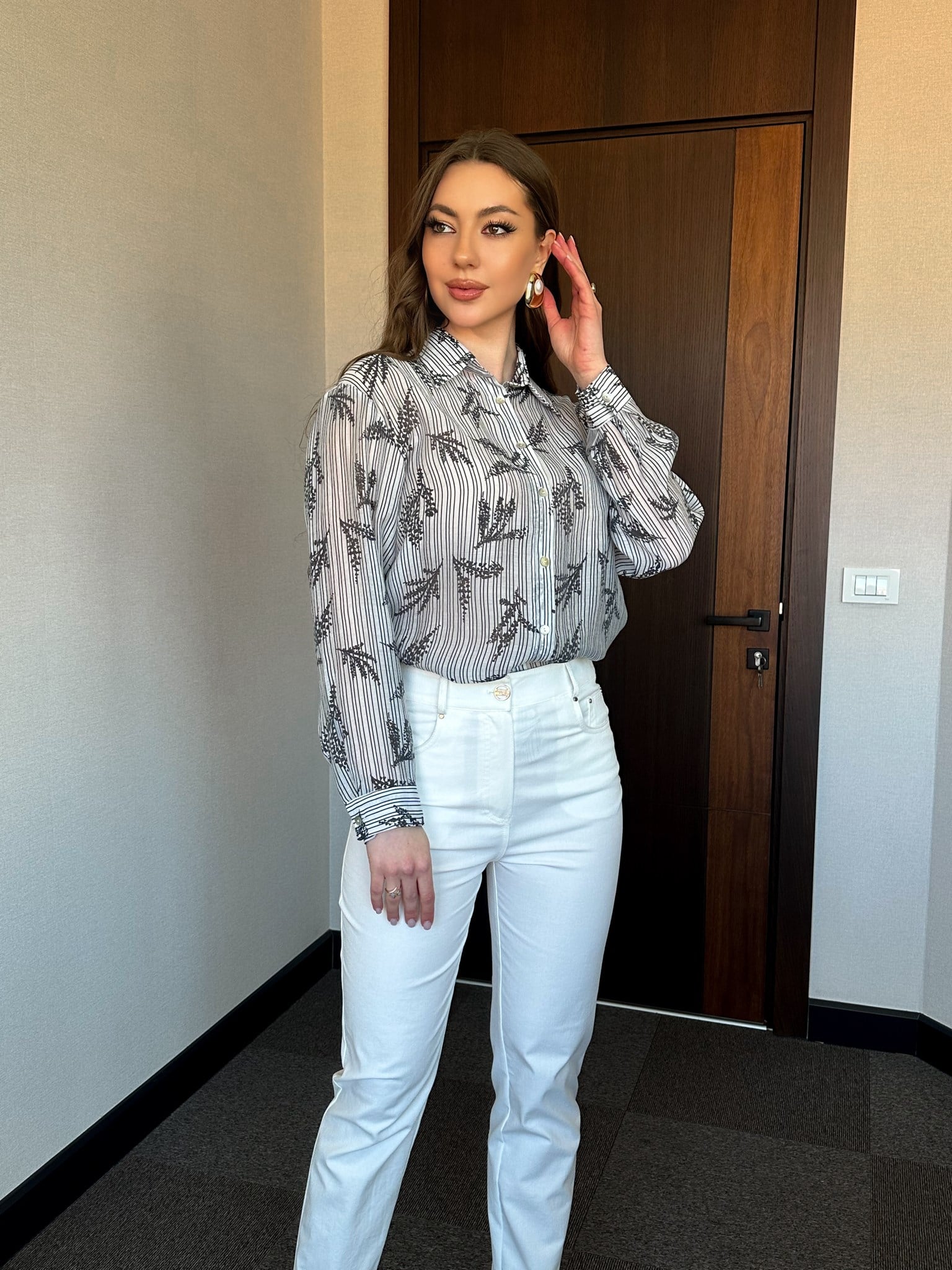 YAZLIK DESENLİ KADIN GÖMLEK