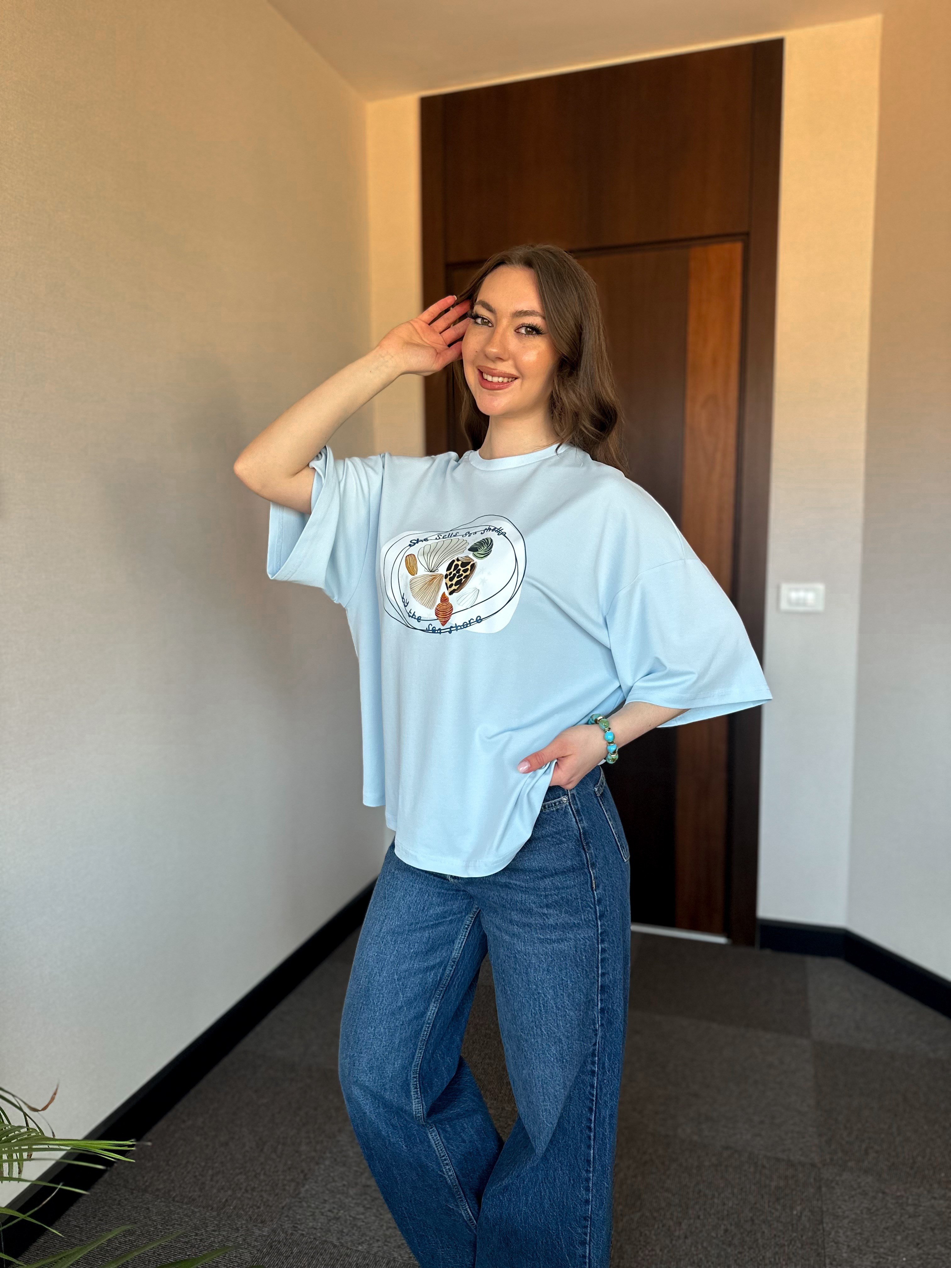 DENİZ KABUĞU OVERSIZE KADIN T-SHIRT