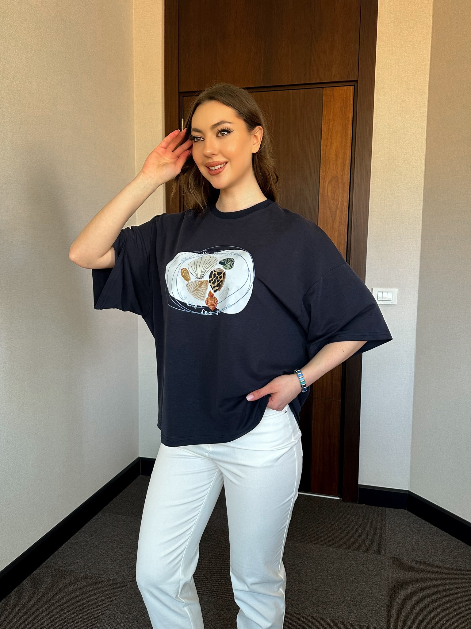 DENİZ KABUĞU OVERSIZE KADIN T-SHIRT
