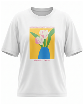 ALWAYS FLOWERS KADIN T-SHIRT