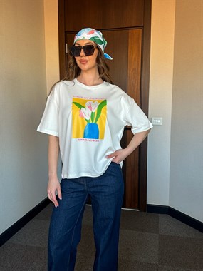 ALWAYS FLOWERS KADIN T-SHIRT