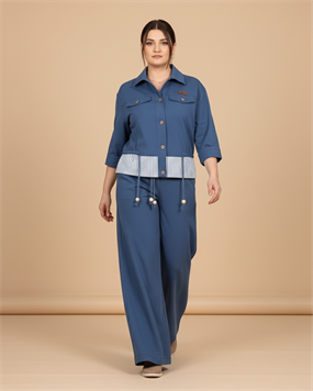 ÇİZGİLİ DETAYLI CEKET PANTOLON TAKIM
