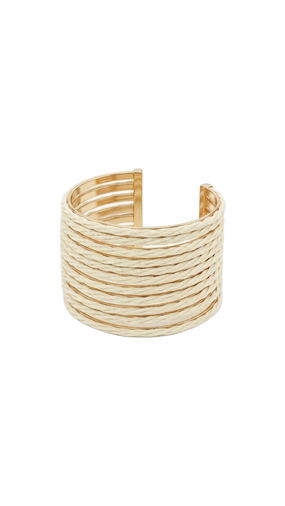 ÇOKLU SIRALI HASIR DOKULU MODERN GOLD BİLEZİK