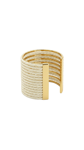 ÇOKLU SIRALI HASIR DOKULU MODERN GOLD BİLEZİK