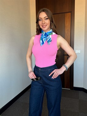 FİTİLLİ CROP SLİM FİT KADIN T-SHIRT