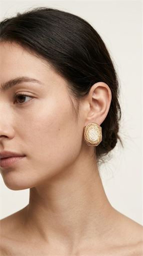 GOLD DETAYLI HASIR KÜPE