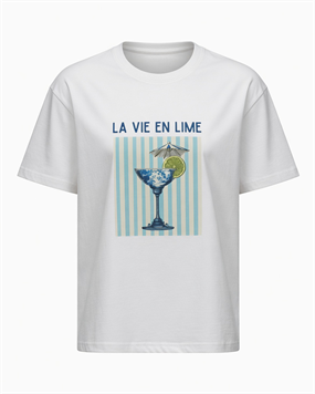LA VIE EN LIME BASKILI KADIN TİŞÖRT