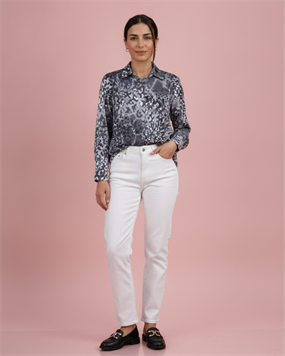 LEOPAR DESENLİ SATEN BLUZ