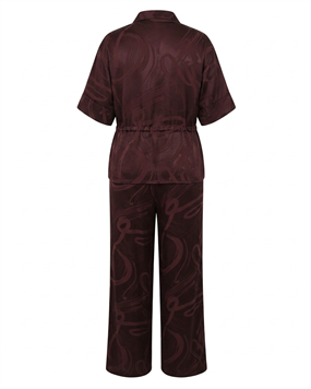 LOUNGEWEAR SERİSİ - VİZON SATEN DESENLİ TAKIM