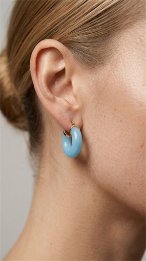 MAVİ OVAL HALKA KÜPE